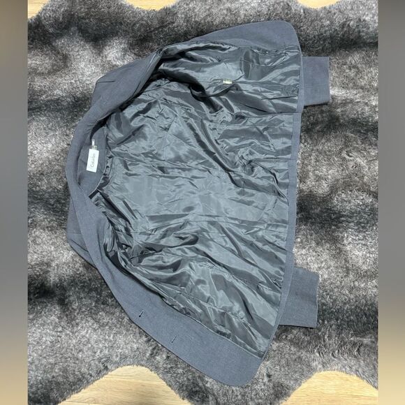 Calvin Klein Women 10P Gray Rayon Blend Blazer Career Office Rayon Blend - Picture 6 of 11